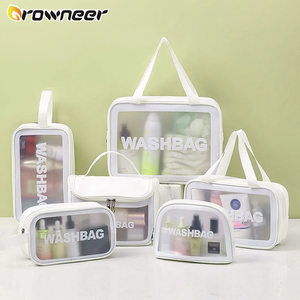 

Large Capacity PU Travel Storage Bag Matte Waterproof Makeup Cosmetic Handbag Convenient Toiletry Organize Wash Bag For Female