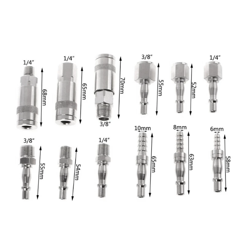 6/12pcs British quick connector for air line hose 1/4 3/8 compressor accessory connector quick release kit
6/12pcs British quick connector for air line hose 1/4 3/8 compressor accessory connector quick release kit