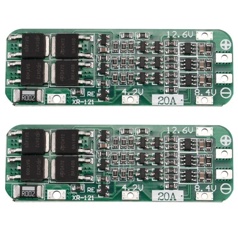 

RISE-2X 3S 20A Li-Ion Lithium Battery 18650 Charger PCB BMS Protection Board 12.6V Cell 64X20X3.4Mm Module S08