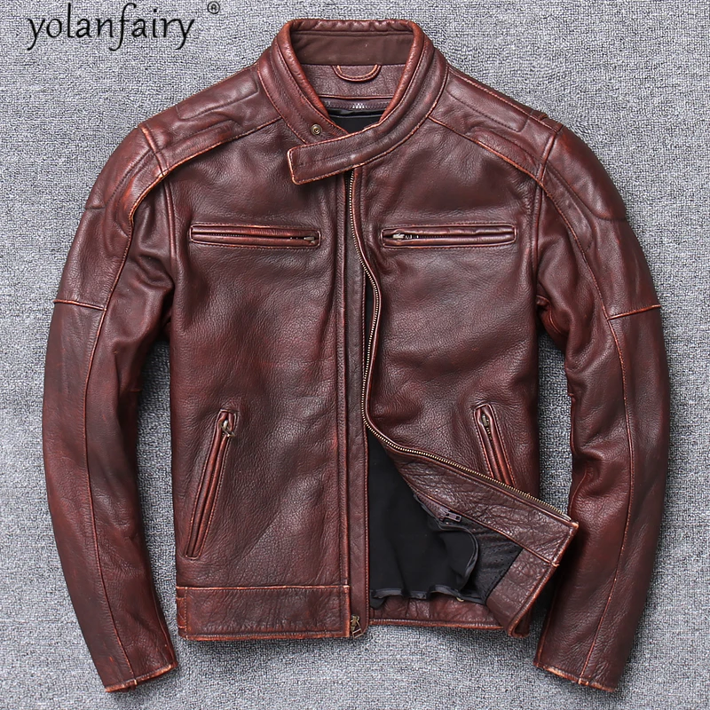 Genuine Leather Jacket Men Vintage Cowhide Coat Motorcycle Jackets for Men Plus Size 5xl 2021 Chaqueta Cuero Hombre Pph4918
Genuine Leather Jacket Men Vintage Cowhide Coat Motorcycle Jackets for Men Plus Size 5xl 2021 Chaqueta Cuero Hombre Pph4918