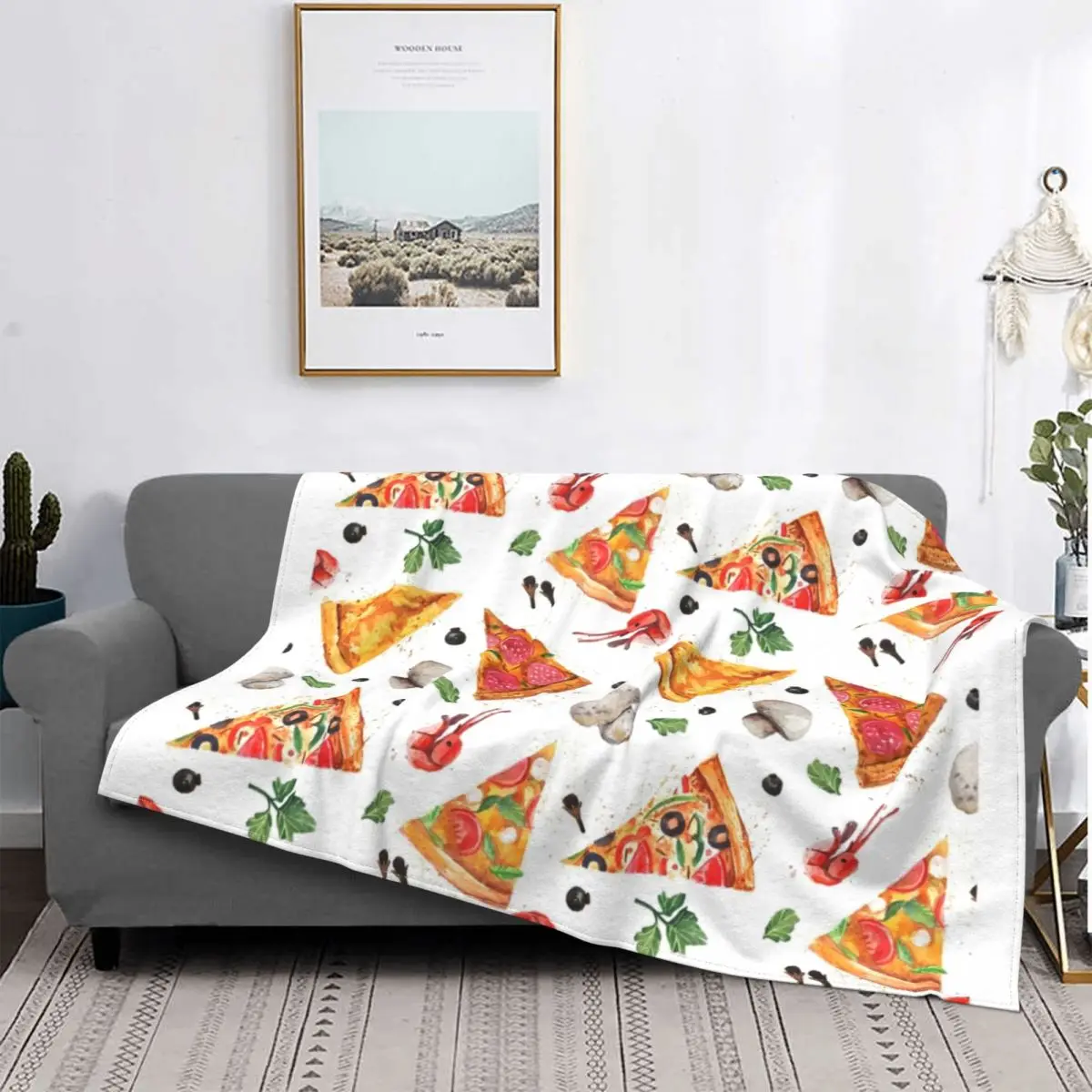

Pizza Blanket Food Tortilla Taco Pepperoni Plush Warm Ultra-soft Flannel Fleece Throw Blankets For Sofa Bed Sheet Couch Velvet