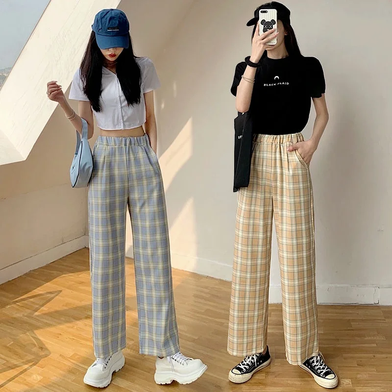 Plaid Pants Women Bottom Harajuku Trousers Women High Waist Pants Ladies Fashion Autumn Thin Wide Leg Pant Pantalones De Mujer
Plaid Pants Women Bottom Harajuku Trousers Women High Waist Pants Ladies Fashion Autumn Thin Wide Leg Pant Pantalones De Mujer