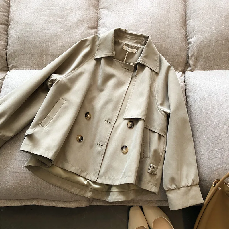 2020 Autumn Long Sleeve Turn Down Collar Double Breasted Women Short Trench Coat Femme Casaco Abrigo Streetwear
2020 Autumn Long Sleeve Turn Down Collar Double Breasted Women Short Trench Coat Femme Casaco Abrigo Streetwear