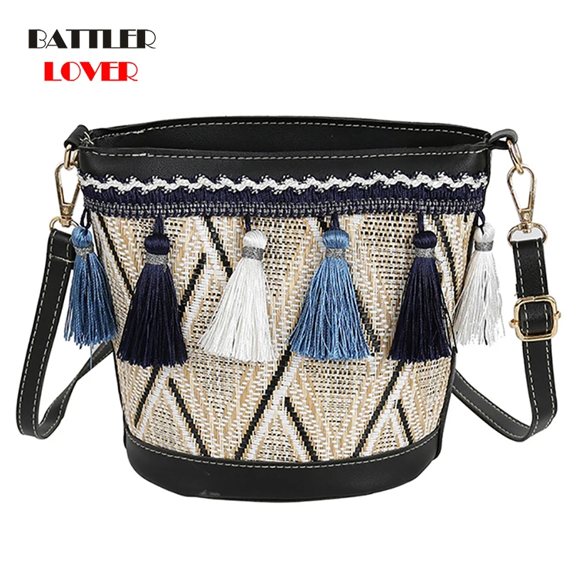 Women Vintage Beach Straw Totes Ethnic Style Ribbon Tassel Messenger Bag Carteras Mujer De Hombro Bolsos Handbag for Female 2021
Women Vintage Beach Straw Totes Ethnic Style Ribbon Tassel Messenger Bag Carteras Mujer De Hombro Bolsos Handbag for Female 2021
