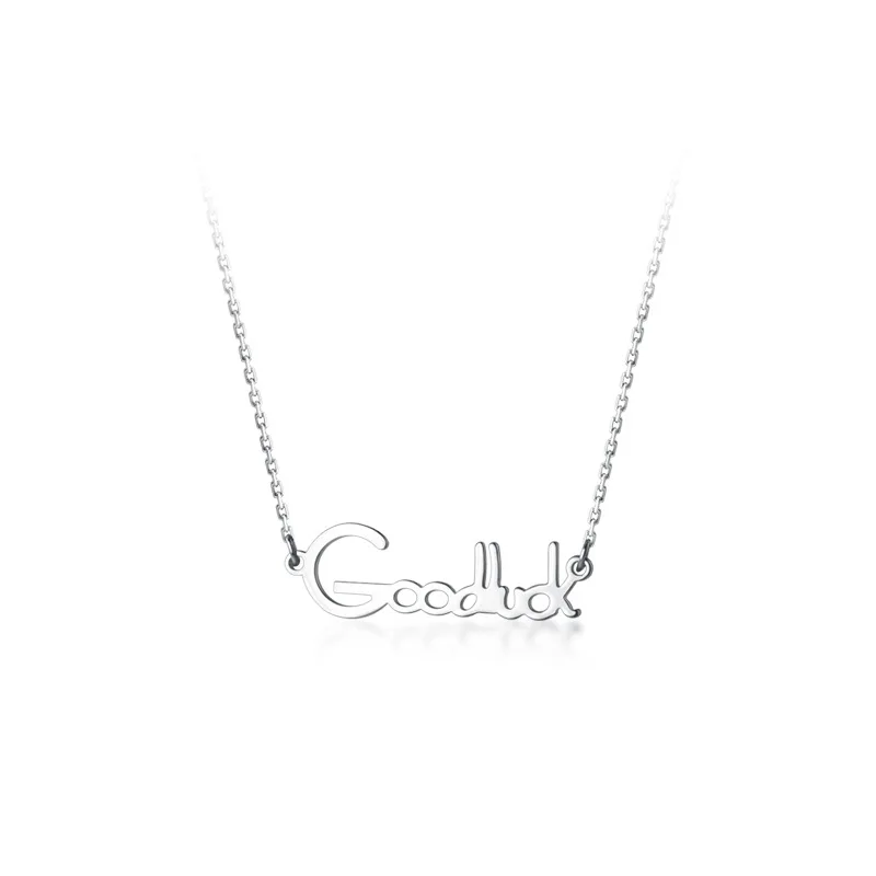 Ginin 925 Sterling Silver Goodluck Letter Pendant Necklace Women's Fashion Trend Girly Simple Birthday Gift Choker Chain Jewelry
Ginin 925 Sterling Silver Goodluck Letter Pendant Necklace Women's Fashion Trend Girly Simple Birthday Gift Choker Chain Jewelry