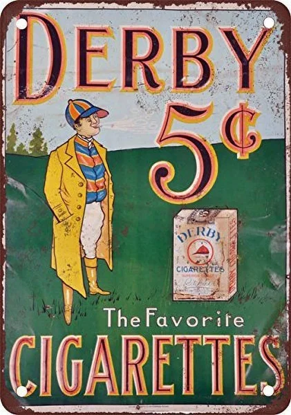 Derby Cigarettes Retro tin sign nostalgic ornament metal poster garage art deco bar cafe shop
Derby Cigarettes Retro tin sign nostalgic ornament metal poster garage art deco bar cafe shop