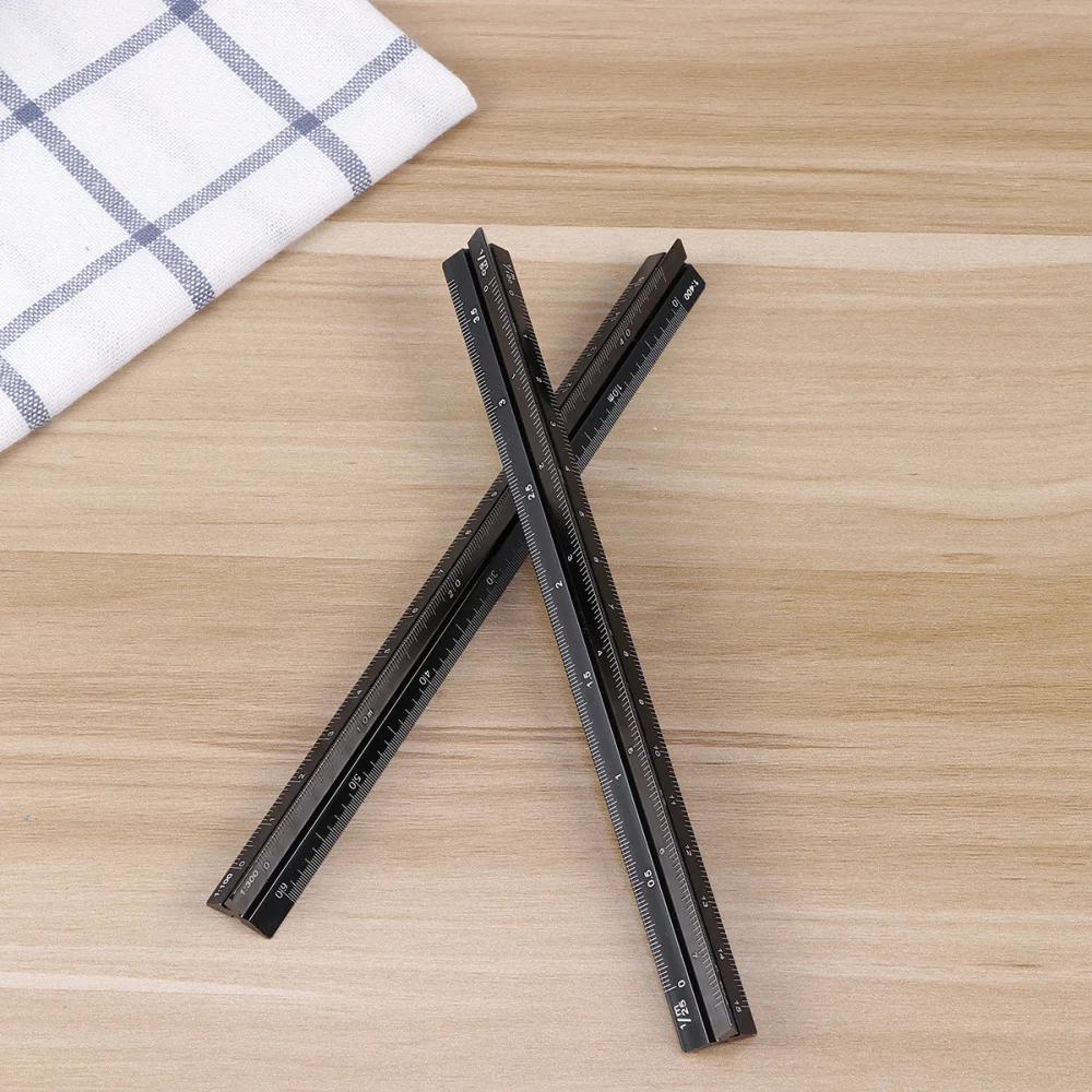 2PCS Proportion Ruler Premium Durable Aluminum Triangular Scale Ruler Measuring Tool Drafting Ruler (Black)
2PCS Proportion Ruler Premium Durable Aluminum Triangular Scale Ruler Measuring Tool Drafting Ruler (Black)