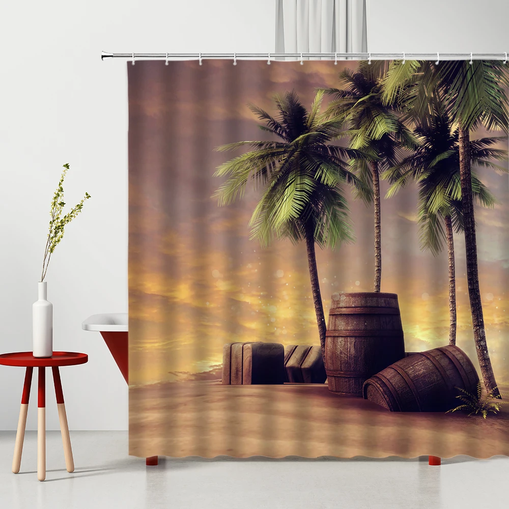 Summer Seaside Scenery Shower Curtain Ocean Palm Tree Tropical Landscape Bathroom Decor Washable Bathtub Screen Bath Curtains
Summer Seaside Scenery Shower Curtain Ocean Palm Tree Tropical Landscape Bathroom Decor Washable Bathtub Screen Bath Curtains