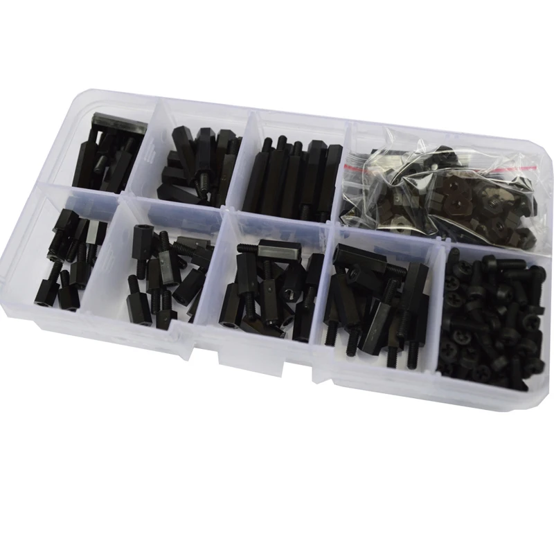 M2.5 Black Hex Nylon Column Male Female Standoff Pillar Thread Plastic Hexagon PCB Motherboard Spacer Screw Set Assortment Kit
M2.5 Black Hex Nylon Column Male Female Standoff Pillar Thread Plastic Hexagon PCB Motherboard Spacer Screw Set Assortment Kit