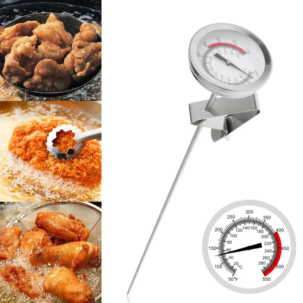Stainless Steel Kitchen Oil Frying Thermometer High Accurate Food Thermometer for BBQ Oven Cooking Tools Deep Frying Clip
Stainless Steel Kitchen Oil Frying Thermometer High Accurate Food Thermometer for BBQ Oven Cooking Tools Deep Frying Clip