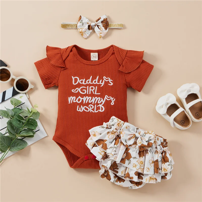 3Pcs 0-2Years Baby Girls Casual Clothes Sets,Sweet Cute Fly Sleeve O-Neck Letter Romper+Floral Printing Lace Shorts+Bow Headwear
3Pcs 0-2Years Baby Girls Casual Clothes Sets,Sweet Cute Fly Sleeve O-Neck Letter Romper+Floral Printing Lace Shorts+Bow Headwear