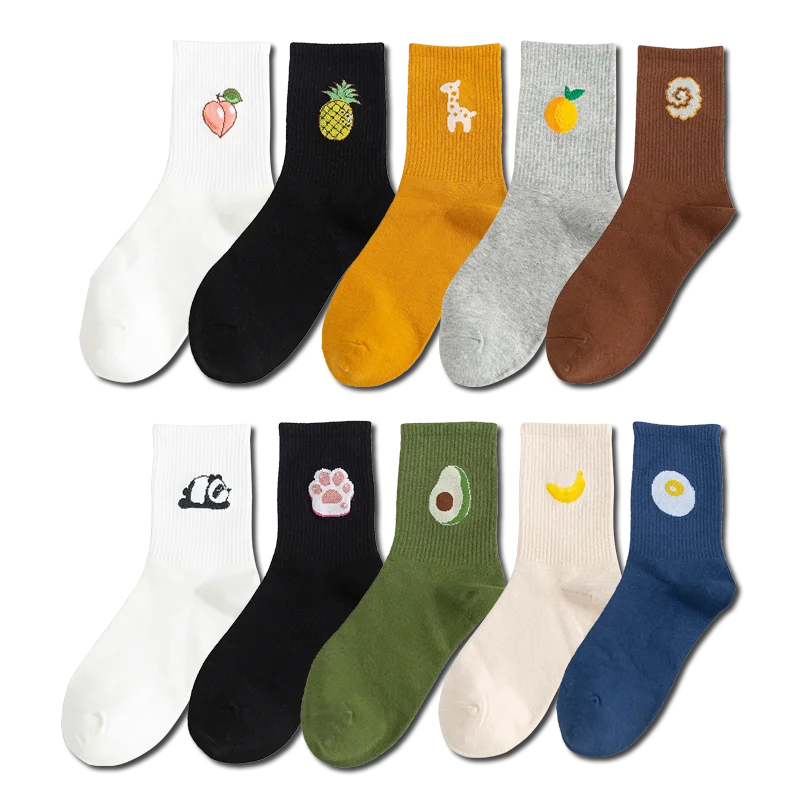 Prowow 5 Pairs/Pack Crew Funny Fruit Woman Socks Cotton Harajuku Colorful Mid Tube Socks Women Kawaii Unisex Size 35-42
Prowow 5 Pairs/Pack Crew Funny Fruit Woman Socks Cotton Harajuku Colorful Mid Tube Socks Women Kawaii Unisex Size 35-42