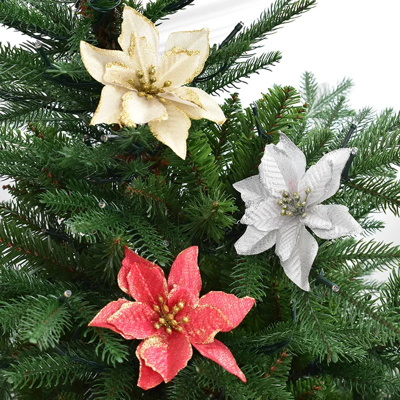 10pcs Artificial Christmas Flowers Glitter Fake Flowers Merry Christmas Tree Decoration Home DIY Xmas Gifts Ornament Navidad
10pcs Artificial Christmas Flowers Glitter Fake Flowers Merry Christmas Tree Decoration Home DIY Xmas Gifts Ornament Navidad