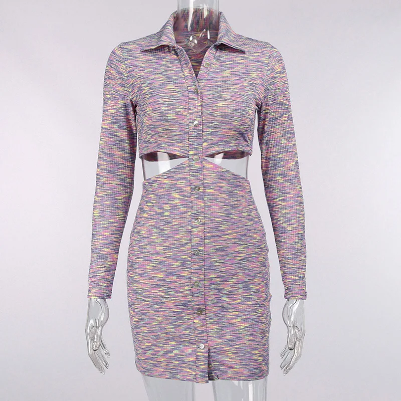 The New Lapel Color Sexy Hollow Dress European and American Style Breasted Slim Short Skirt Women
The New Lapel Color Sexy Hollow Dress European and American Style Breasted Slim Short Skirt Women
