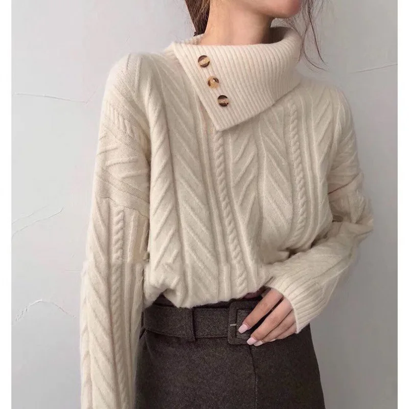 Korean Style Fashion Loose Women Jumper With Buttons high quality ladies sweaters D519
Korean Style Fashion Loose Women Jumper With Buttons high quality ladies sweaters D519