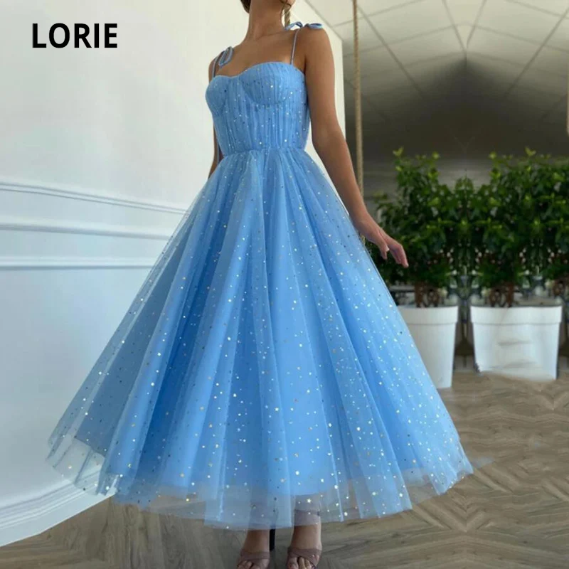 LORIE Bling Bling Prom Dresses Sweetheart Starry Sparkly Tea Length Blue Night Party Gown for Graduation Dress celebrity jurken
LORIE Bling Bling Prom Dresses Sweetheart Starry Sparkly Tea Length Blue Night Party Gown for Graduation Dress celebrity jurken