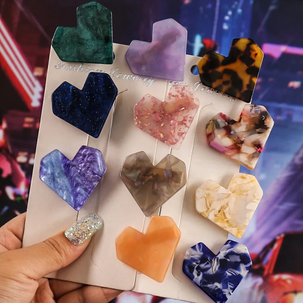 New Arylic Heart Hair Clips For Women Girls Acetic Crystal Barrette Stick Shiny Marble Hairpin Leopard Hair Styling Accessories
New Arylic Heart Hair Clips For Women Girls Acetic Crystal Barrette Stick Shiny Marble Hairpin Leopard Hair Styling Accessories