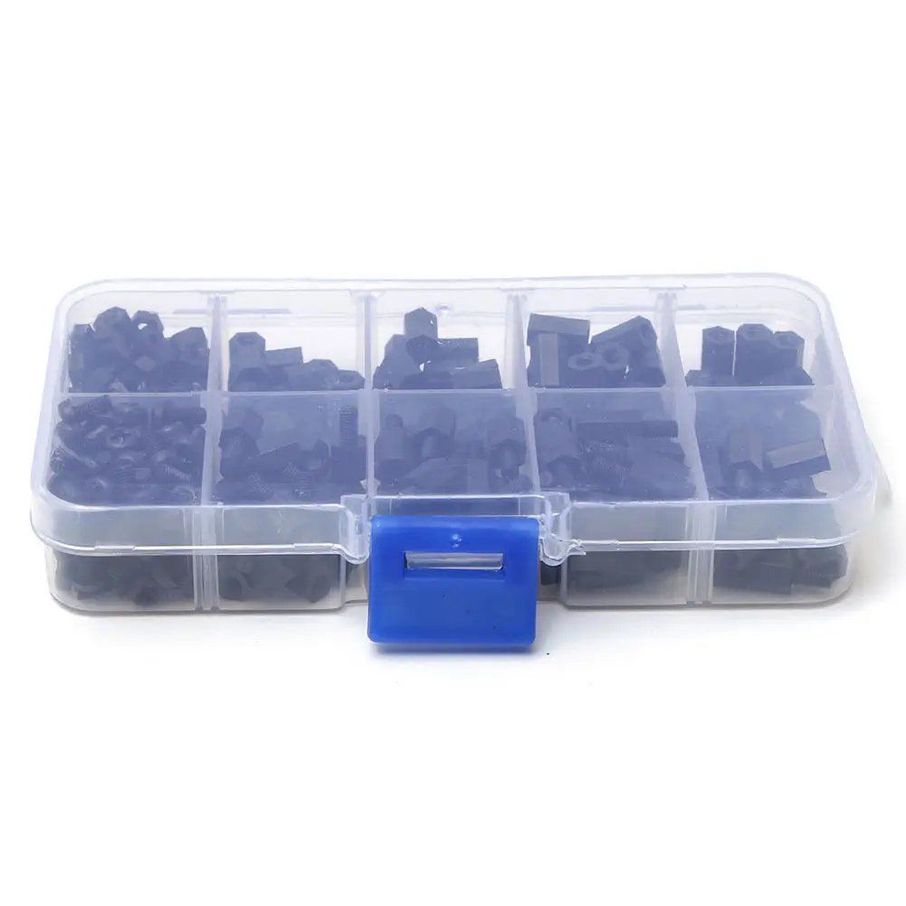 300pcs Screw Case Nut M3 Support Separator Hex Assortment Box Universalel