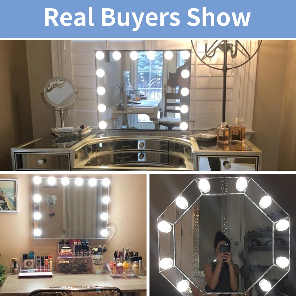 LED Makeup Mirror Bulb 12V Hollywood Vanity Lamp Cosmetic Light 8W 12W 16W 20W Indoor Dressing Table Lighting Bathroom Wall Lamp
LED Makeup Mirror Bulb 12V Hollywood Vanity Lamp Cosmetic Light 8W 12W 16W 20W Indoor Dressing Table Lighting Bathroom Wall Lamp