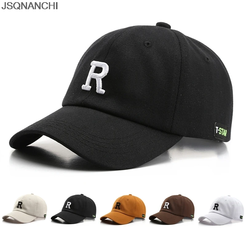 

Хлопковая бейсболка для мужчин и женщин, модная кепка с буквой R и вышивкой, лето 2022, кепки от солнца, повседневные Снэпбэк кепки, унисекс