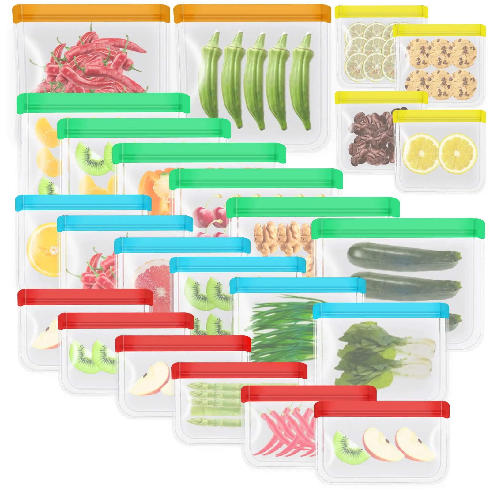 24/12/8PCS Reusable Food Storage Fresh-keeping Bag PEVA Leakproof Ziplock Freezer Organizer Snack Sandwich Food Sealed Container 
24/12/8PCS Reusable Food Storage Fresh-keeping Bag PEVA Leakproof Ziplock Freezer Organizer Snack Sandwich Food Sealed Container