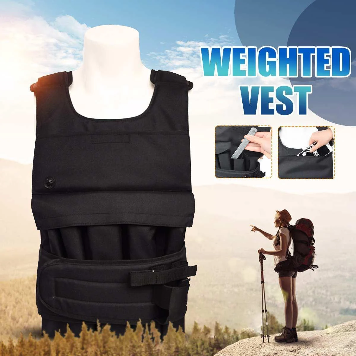 Oxford Cloth Loading Weighted Vest Adjustable Exercise Training Fitness Jacket Gym Running Workout Clothing Hunting Field Vest
Oxford Cloth Loading Weighted Vest Adjustable Exercise Training Fitness Jacket Gym Running Workout Clothing Hunting Field Vest