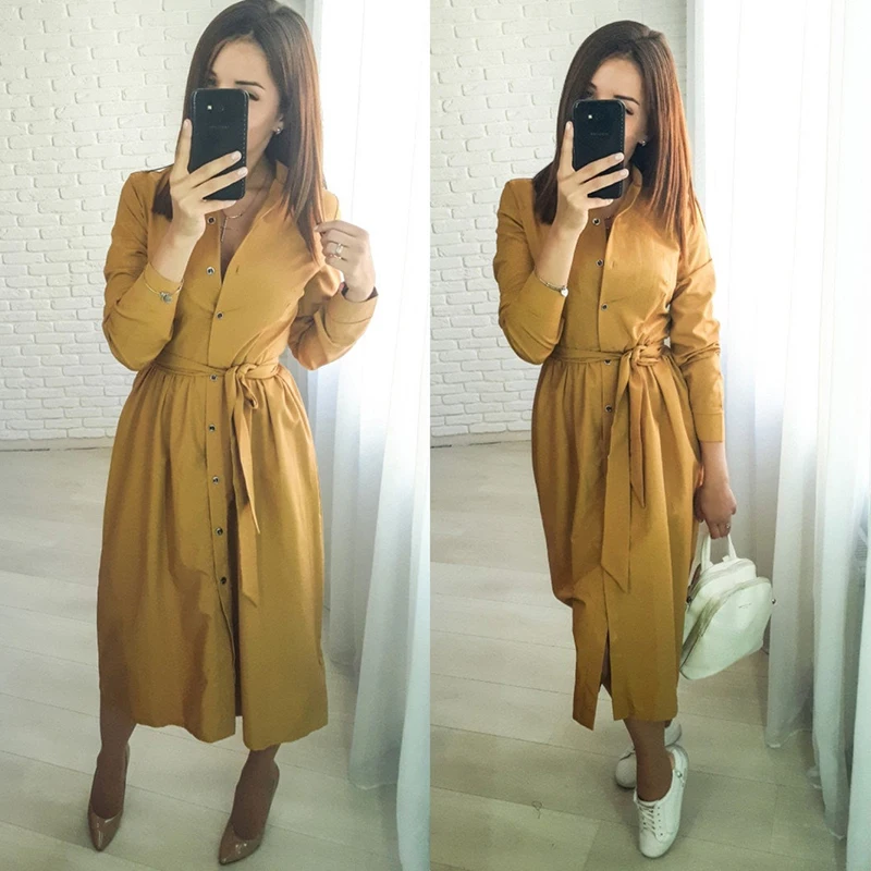 Women Vintage Sashes Front Button A-line Party Dress Long Sleeve Stand Collar Solid Elegant Office Lady Dress 2019 Winter Dress
Women Vintage Sashes Front Button A-line Party Dress Long Sleeve Stand Collar Solid Elegant Office Lady Dress 2019 Winter Dress