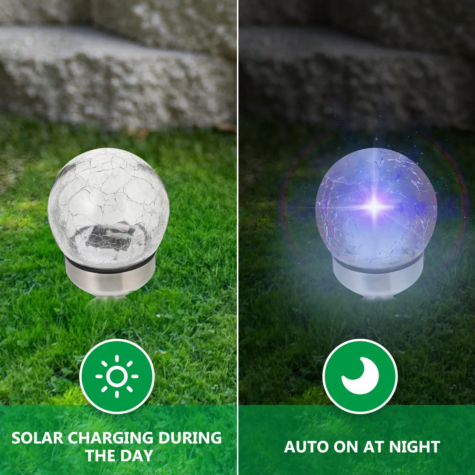 2pcs Useful Creative Durable Crack Ball Lamp Decorative Light Solar Power Light for Outdoor Garden
2pcs Useful Creative Durable Crack Ball Lamp Decorative Light Solar Power Light for Outdoor Garden