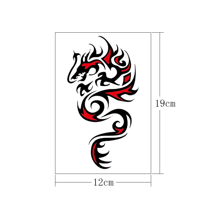 Временная татуировка на руку пламя дракон тотем водонепроницаемая женская боди