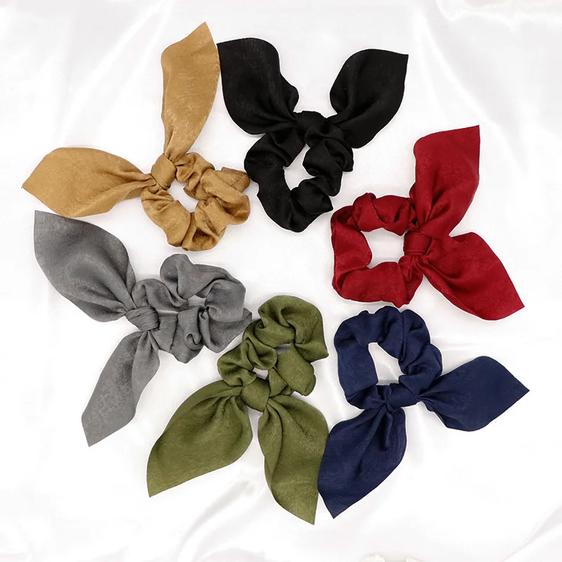 Rabbit Ears Satin Scrunchies Knotted Hair Ties Black Red Grey Coffee Green Bunny Streamer Wild Bowknot Hair Ribbons Accessories
Rabbit Ears Satin Scrunchies Knotted Hair Ties Black Red Grey Coffee Green Bunny Streamer Wild Bowknot Hair Ribbons Accessories