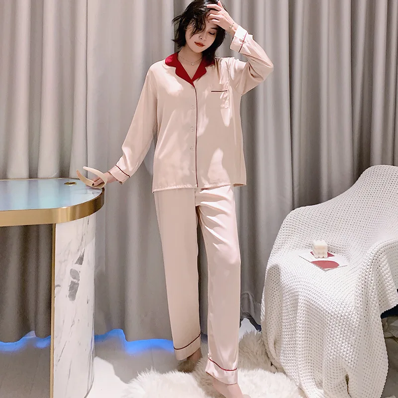 Sleepwear Women 2PCS Pajamas Set Silky Satin Nightwear Home Clothes Casual Shirt&Pants Intimate Lingerie Soft Pijamas Suit
Sleepwear Women 2PCS Pajamas Set Silky Satin Nightwear Home Clothes Casual Shirt&Pants Intimate Lingerie Soft Pijamas Suit