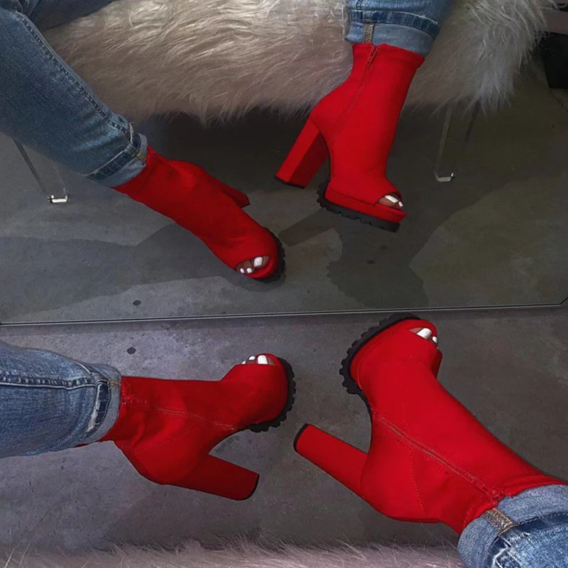 Bright Color Women Ankle Boots Woman Sexy Snake Pattern Zip Shoes Ladies Waterproof Platfrom Female Open Toe Shoes Women's Boots
Bright Color Women Ankle Boots Woman Sexy Snake Pattern Zip Shoes Ladies Waterproof Platfrom Female Open Toe Shoes Women's Boots