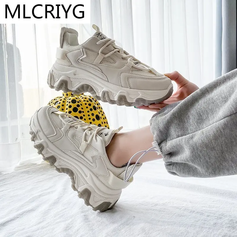2021 New Chunky Sneakers Women's Round Toe Casual Shoes Thick-soled Casual Shoes Thick-soled Lace-up Non-slip Sneakers Handmade
2021 New Chunky Sneakers Women's Round Toe Casual Shoes Thick-soled Casual Shoes Thick-soled Lace-up Non-slip Sneakers Handmade
