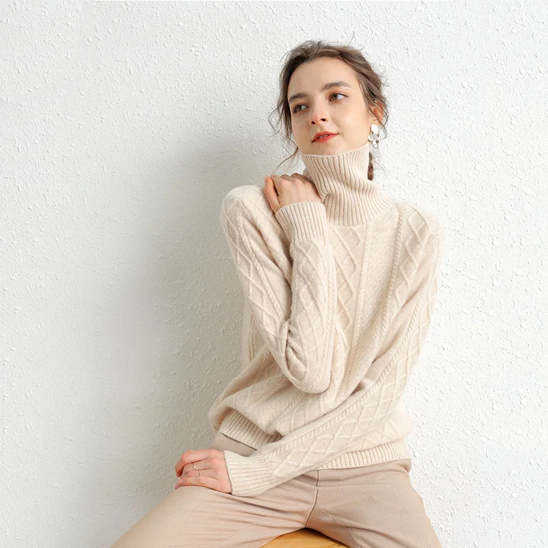 Women's High Collar Sweater Pure Colors diamond Soft Solid Sweater 100% Merino Wool Cashmere Sweater Autumn and Winter Warm 2021
Women's High Collar Sweater Pure Colors diamond Soft Solid Sweater 100% Merino Wool Cashmere Sweater Autumn and Winter Warm 2021