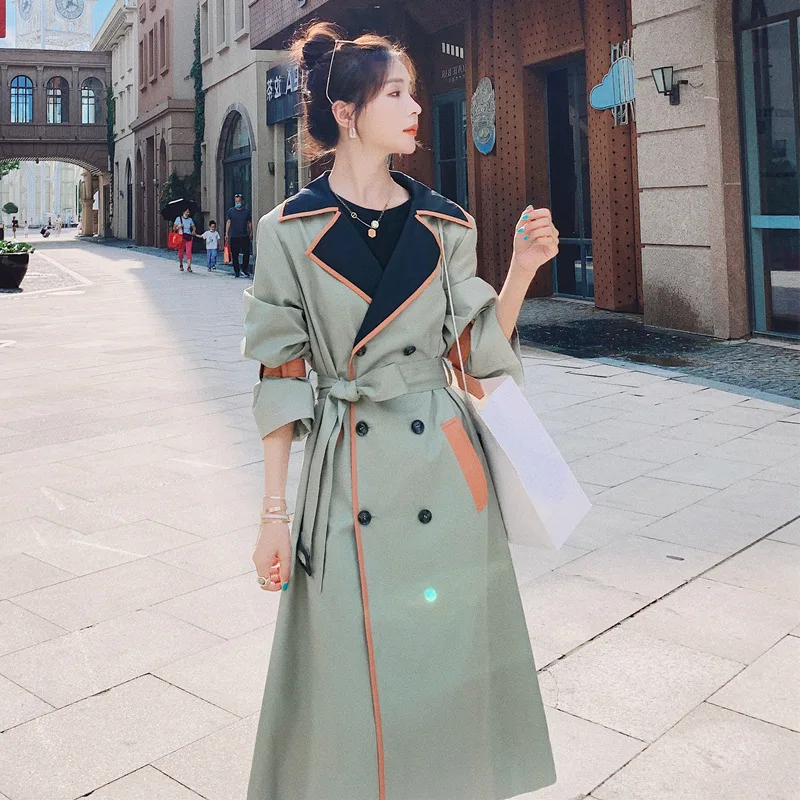 Women's Windbreaker Spring Autumn Long Korean Loose Ladies Cape Casual Trench Coat Female Splicing Lapel Retro Windproof Jacket
Women's Windbreaker Spring Autumn Long Korean Loose Ladies Cape Casual Trench Coat Female Splicing Lapel Retro Windproof Jacket