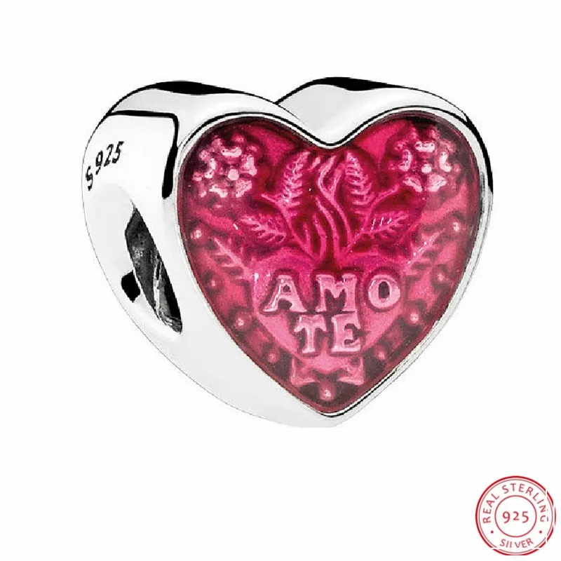 Valentine's Day Gift Pink Enamel Latin Love Heart Beads for Jewelry Making DIY Fit Pandora Charms Silver 925 Original
Valentine's Day Gift Pink Enamel Latin Love Heart Beads for Jewelry Making DIY Fit Pandora Charms Silver 925 Original
