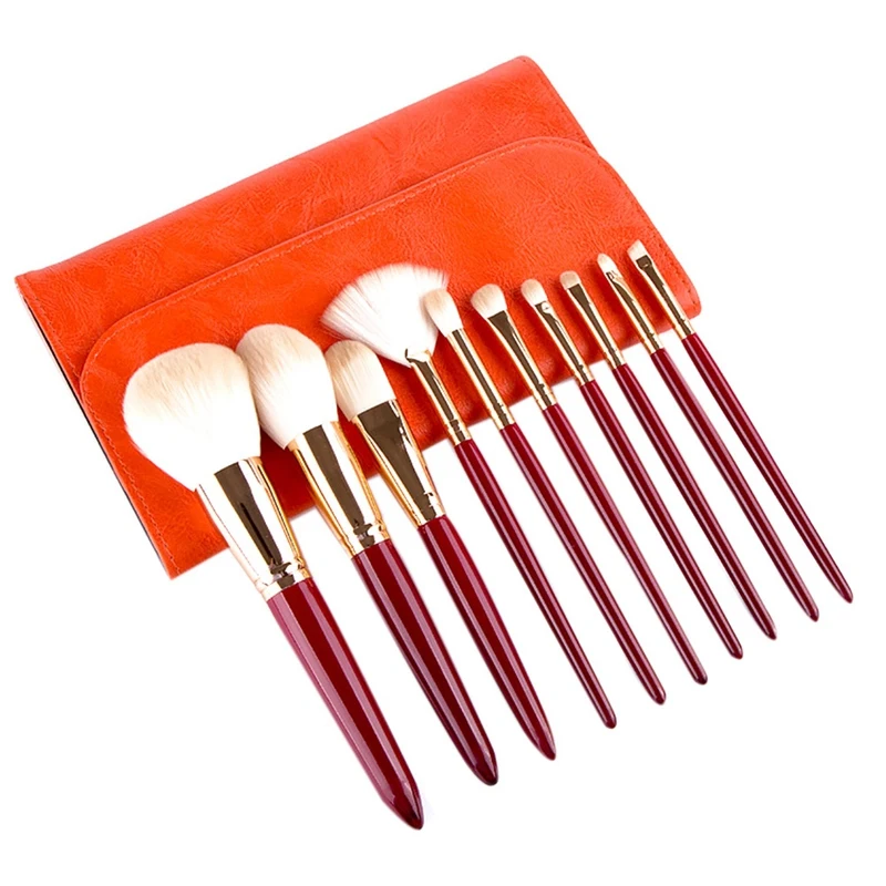 10Pcs Makeup Brush Set Chinese Red Superfine Fibre Makeup Brush Beauty Tool Kit
10Pcs Makeup Brush Set Chinese Red Superfine Fibre Makeup Brush Beauty Tool Kit