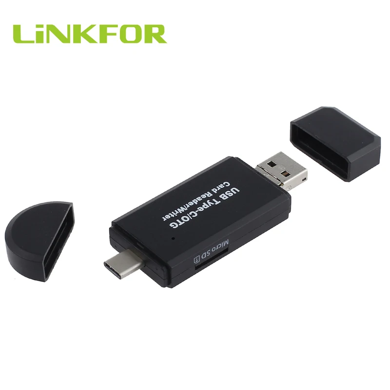 LiNKFOR высокоскоростной Универсальный USB Type C SD/Micro SD/TF кардридер с 3 разъемами OTG для