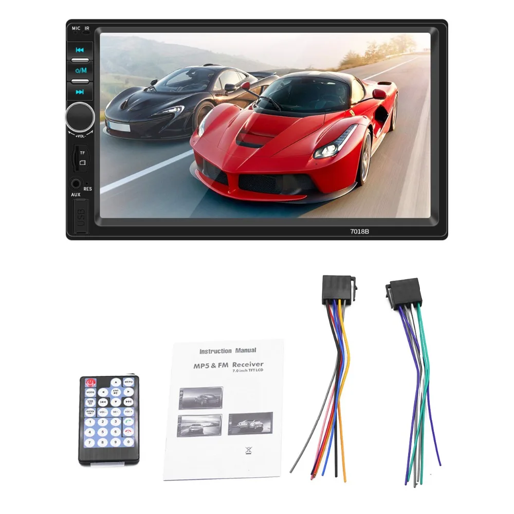 2 Double Din 7018B Car MP5 Player 7 Inch Touch Screen Auto MP4 Video Radio Remote Control Support Rear View Camera
2 Double Din 7018B Car MP5 Player 7 Inch Touch Screen Auto MP4 Video Radio Remote Control Support Rear View Camera