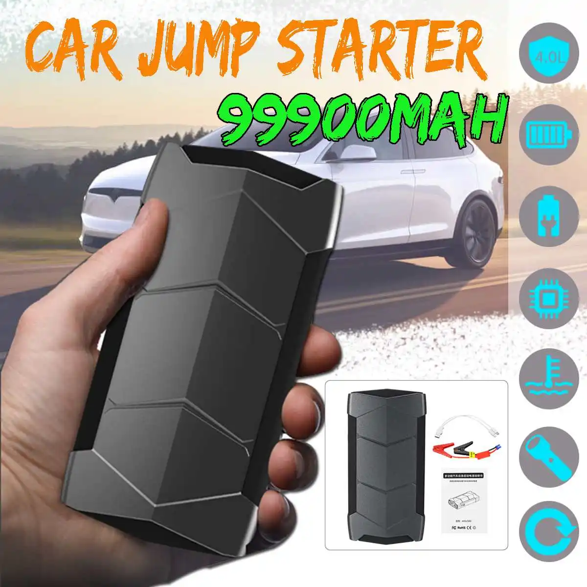 12V 99900mAh Car Jump Starter Portable USB Car Battery Booster Charger Power Bank Auto Multifunction Emergency Starting Device
12V 99900mAh Car Jump Starter Portable USB Car Battery Booster Charger Power Bank Auto Multifunction Emergency Starting Device