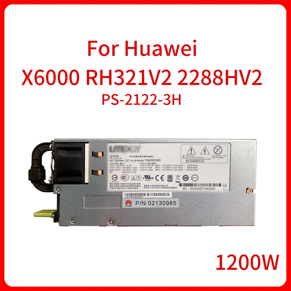 Original 1200W 12V switching power supply Adapter PS-2122-3H 02130985 For Huawei X6000 RH321V2 2288HV2 Server Host
Original 1200W 12V switching power supply Adapter PS-2122-3H 02130985 For Huawei X6000 RH321V2 2288HV2 Server Host