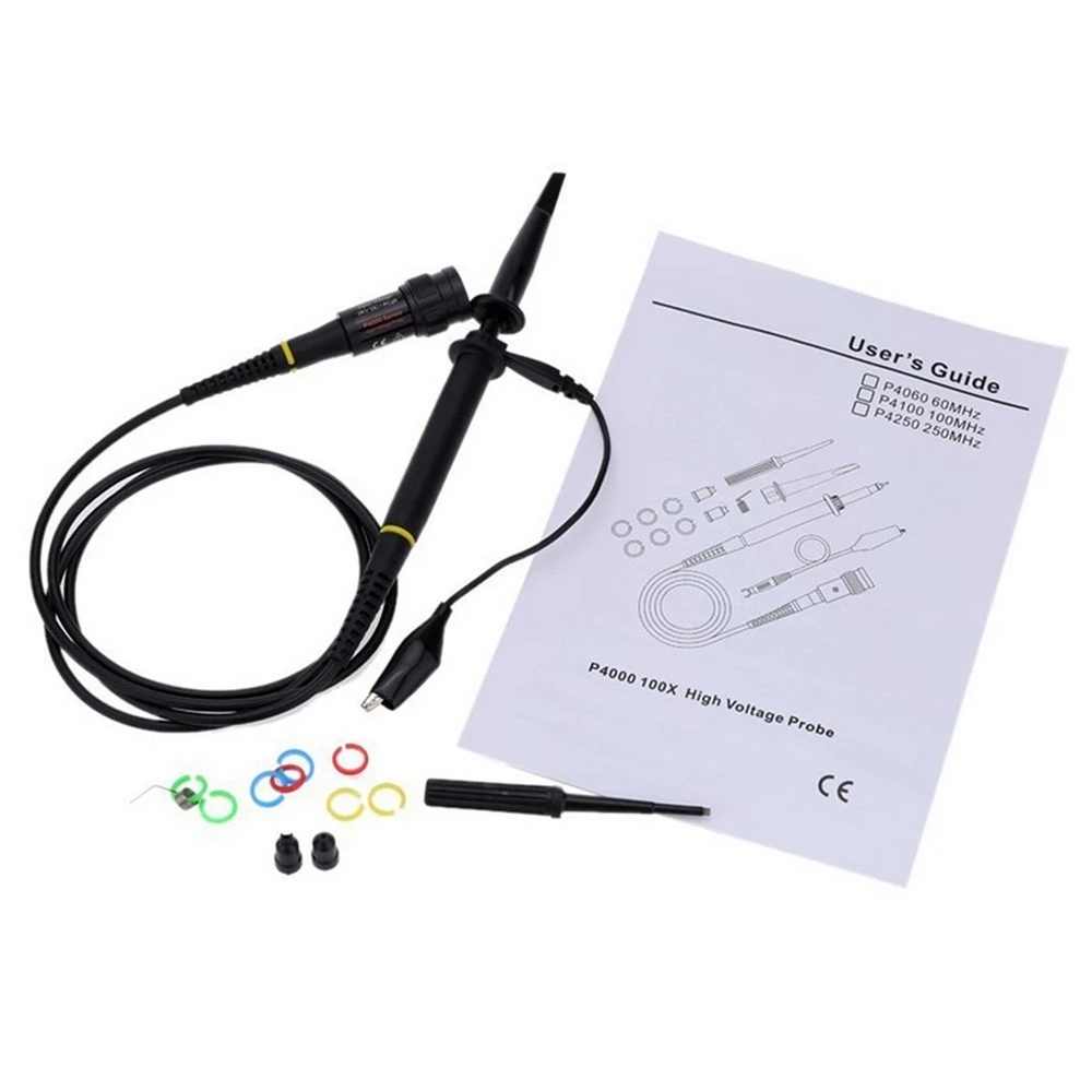P4100 Oscilloscope Probe Kit 100MHz 100:1 High Voltage Scope Clip Test Probe X100 BNC Interface Osciloscopio Probes Accessories
P4100 Oscilloscope Probe Kit 100MHz 100:1 High Voltage Scope Clip Test Probe X100 BNC Interface Osciloscopio Probes Accessories