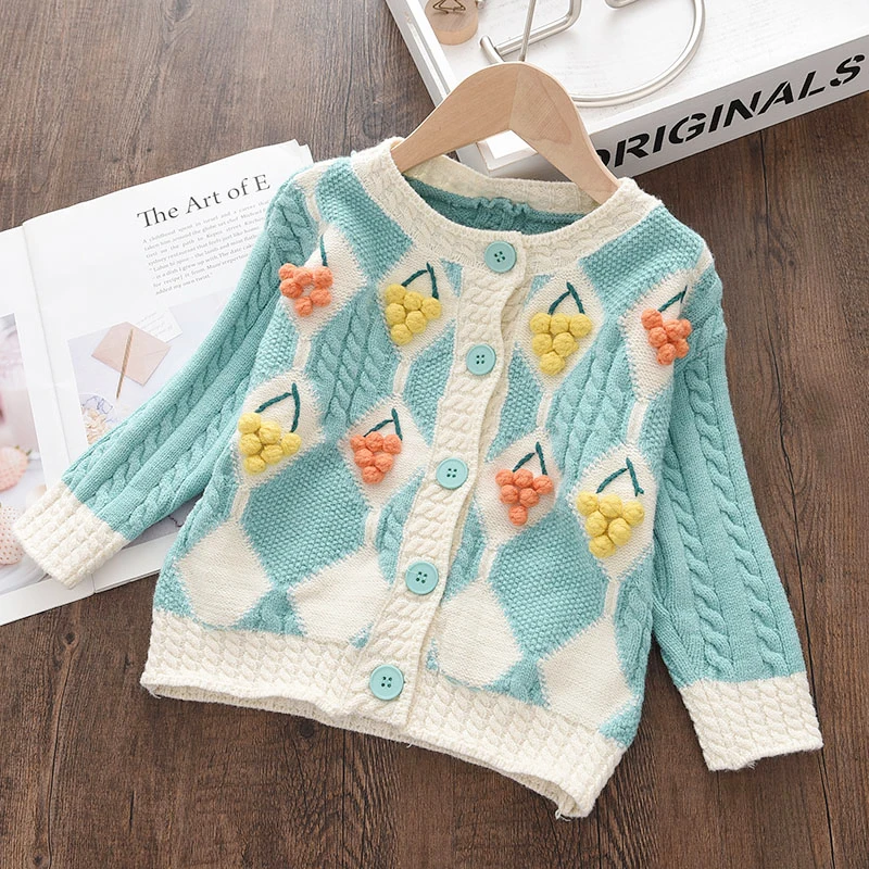 New Autumn Winter Baby Girl Embroider Cardigan Coat Cartoon Fruit Children Clothing Girl Knitted Kids Cardigan Coat Knit Sweater
New Autumn Winter Baby Girl Embroider Cardigan Coat Cartoon Fruit Children Clothing Girl Knitted Kids Cardigan Coat Knit Sweater