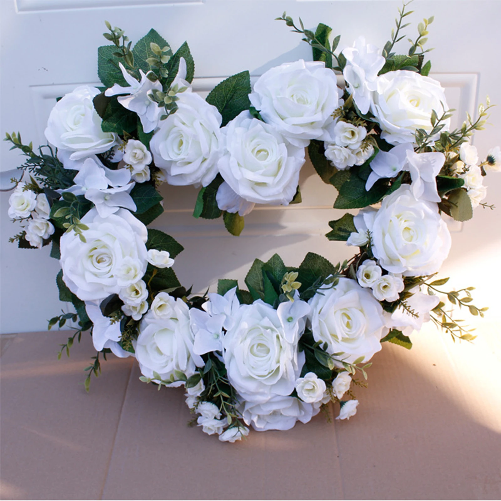 White Rose Flowers Wreath Wall Decoration Heart For Front Door Simulation Silk Cloth Garland Artificial 
White Rose Flowers Wreath Wall Decoration Heart For Front Door Simulation Silk Cloth Garland Artificial