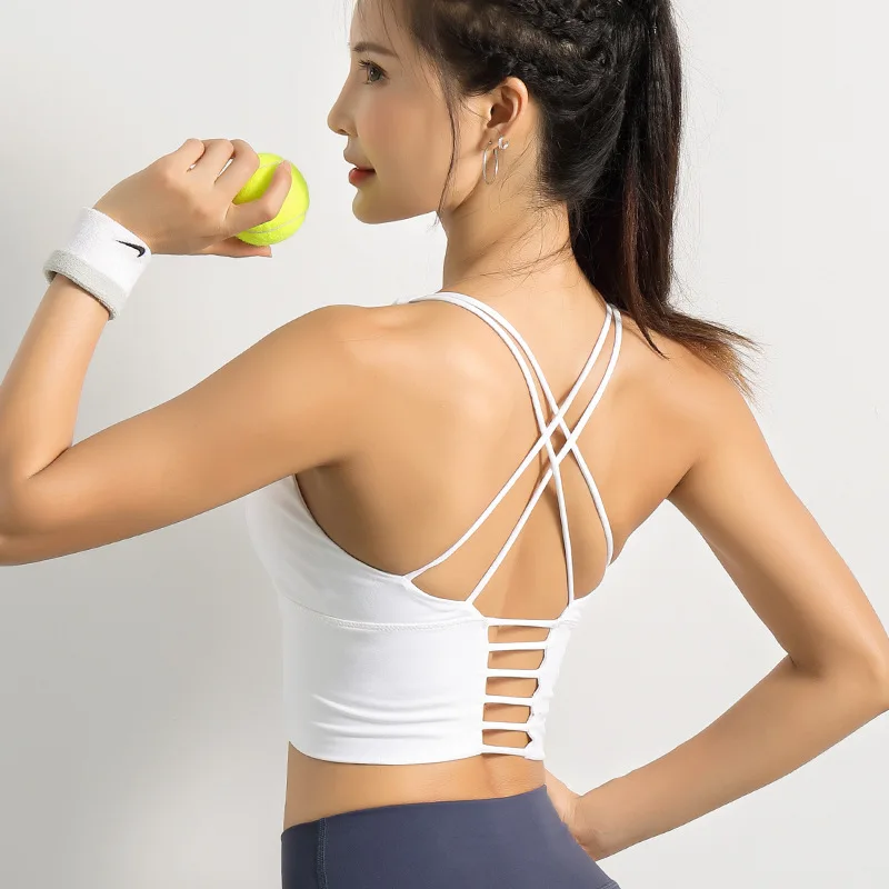 Solid Color Shoulder Strap Cross Sports Bra Shockproof Push Up Top Yoga Bras Workout Tank top deportivo mujer sports Underwear
Solid Color Shoulder Strap Cross Sports Bra Shockproof Push Up Top Yoga Bras Workout Tank top deportivo mujer sports Underwear