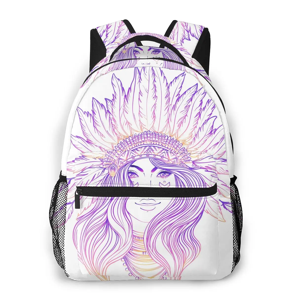 2021 Women Shoulder Bag Usa Indian Girl In Traditional Feather Headdress Bonnet School Bag For Teenage Girl Backpacks Travel Bag
2021 Women Shoulder Bag Usa Indian Girl In Traditional Feather Headdress Bonnet School Bag For Teenage Girl Backpacks Travel Bag