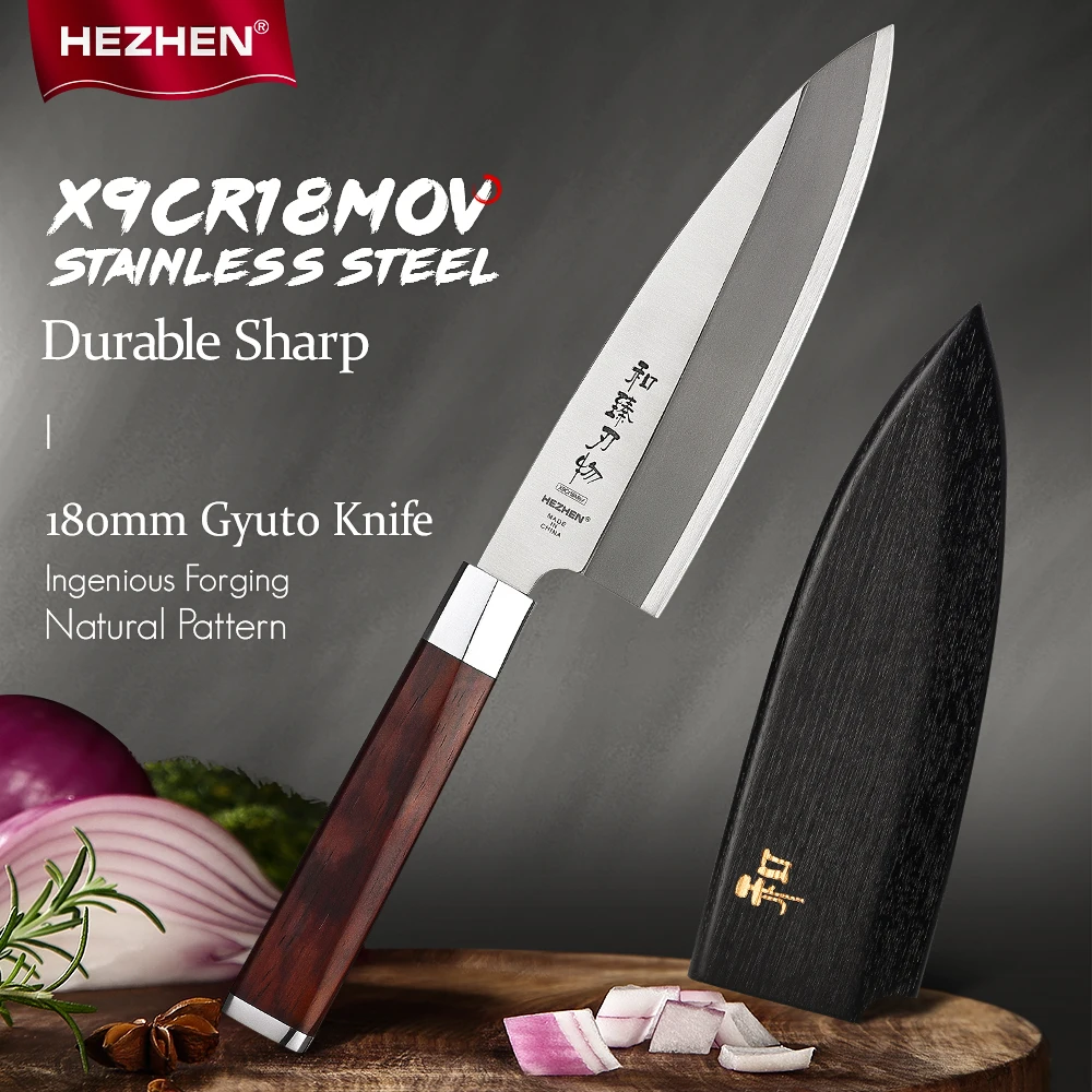 HEZHEN Sushi Kitchen Knife X9Cr18MoV Stainless Steel High Quality Japanese Gyuto Fish Filleting Knife Rosewood Handle
HEZHEN Sushi Kitchen Knife X9Cr18MoV Stainless Steel High Quality Japanese Gyuto Fish Filleting Knife Rosewood Handle