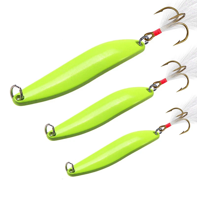 1Pcs Luminous Spinner Spoon Metal Lures 5g 7g 10g 13g Feather Treble Hook Artificial Bait For Bass Trout Pesca Fishing Tackle 
1Pcs Luminous Spinner Spoon Metal Lures 5g 7g 10g 13g Feather Treble Hook Artificial Bait For Bass Trout Pesca Fishing Tackle