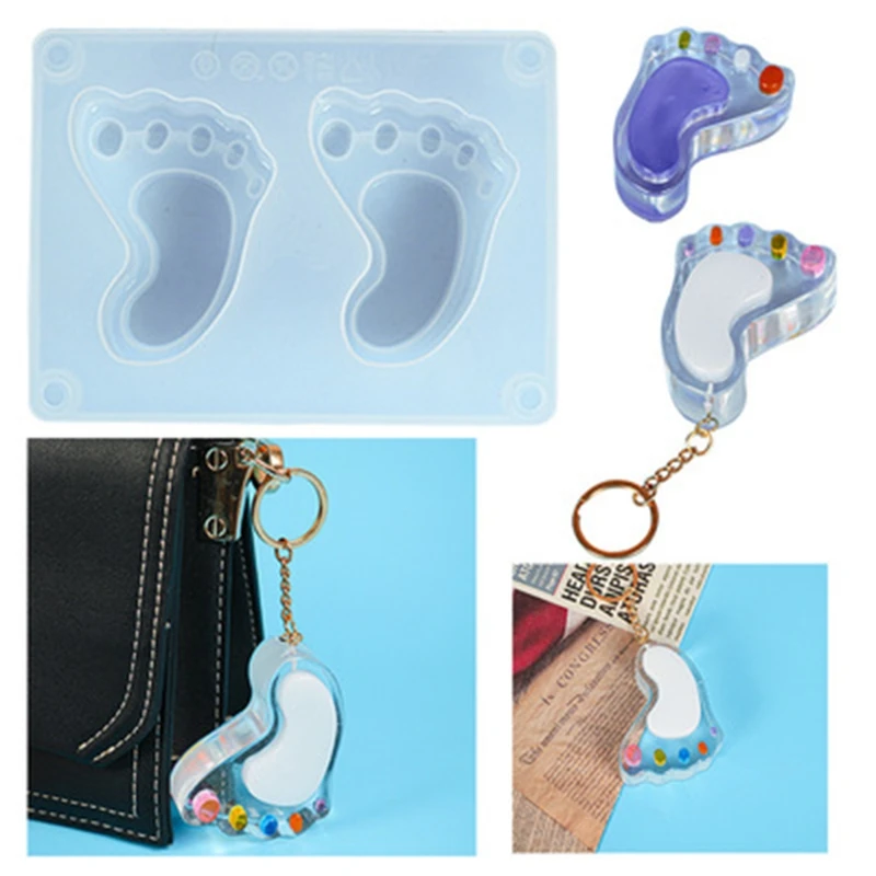 Shiny Baby Foot Keychain Crystal Epoxy Resin Mold Hanging Pendant Silicone Mould DIY Crafts Jewelry Casting Tool
Shiny Baby Foot Keychain Crystal Epoxy Resin Mold Hanging Pendant Silicone Mould DIY Crafts Jewelry Casting Tool