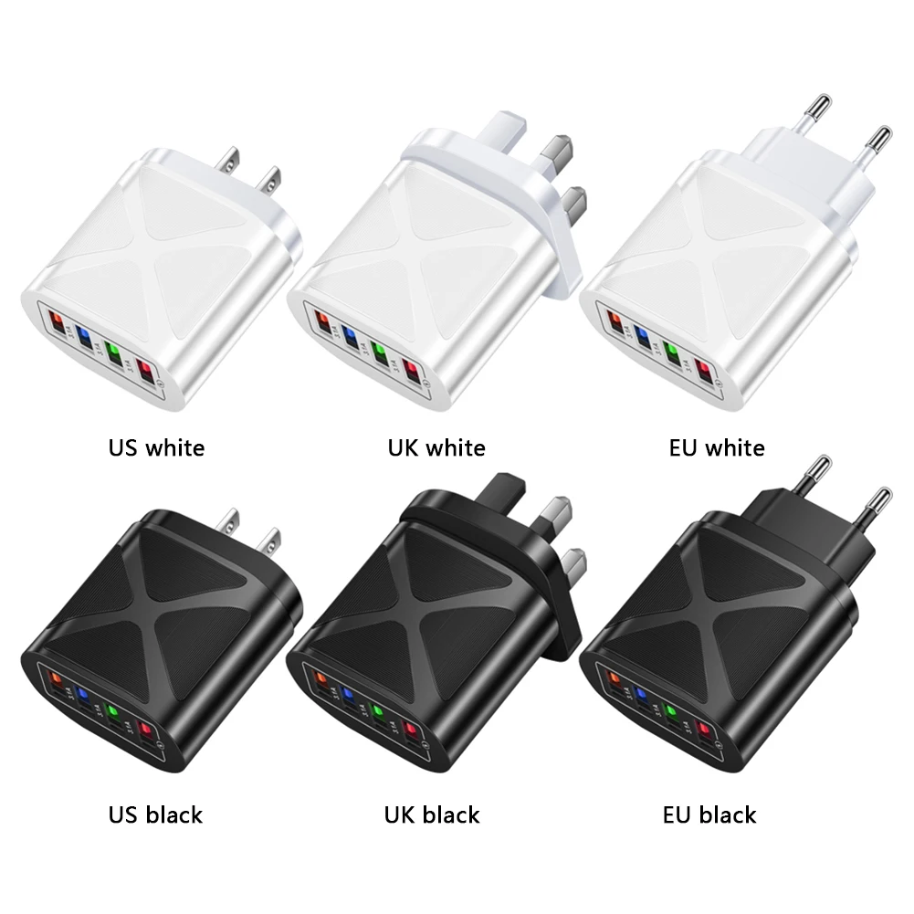 ABS USB luminous Charger 4 Port Portable 3A Universal Wall-Mounted Travel Convenient Mobile Phone Tablet Adapter Fast Charging 
ABS USB luminous Charger 4 Port Portable 3A Universal Wall-Mounted Travel Convenient Mobile Phone Tablet Adapter Fast Charging